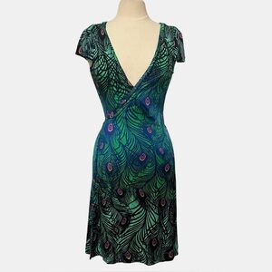 Matthew Williamson For H&M Peacock Wrap Dress Size Small